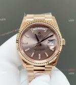 8+ Factory Rolex 36 'Gain Weight' 3255 Day Date Rose Gold Baguette markers